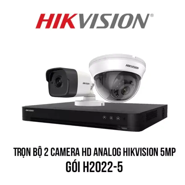 Trọn bộ 2 camera Analog HD HIKVISION 5MP